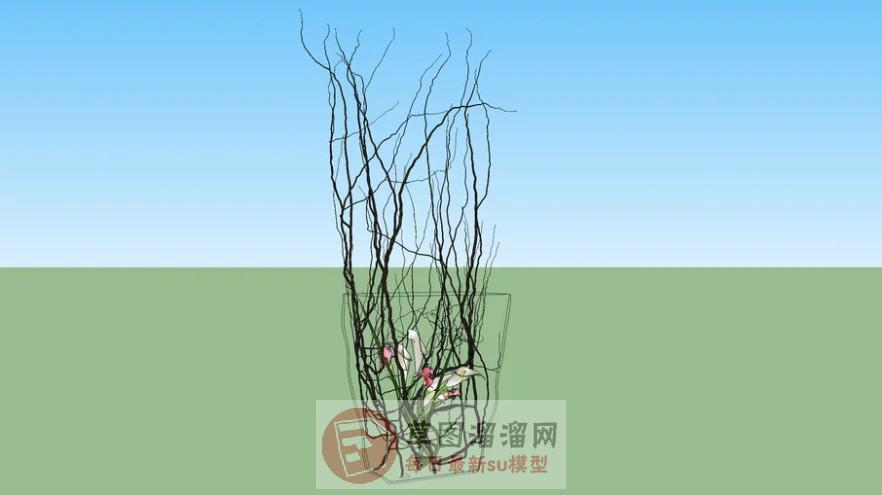 枯枝花瓶SU模型