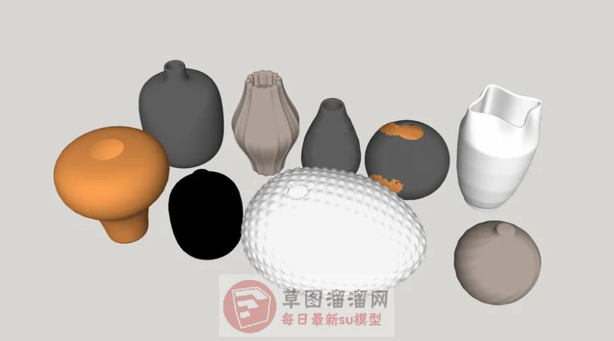 陶罐装饰花瓶SU模型