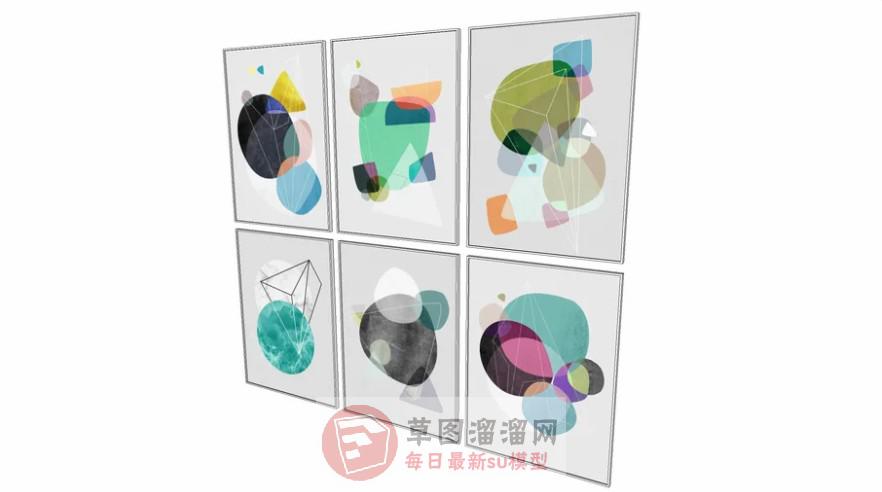 装饰画照片墙SU模型