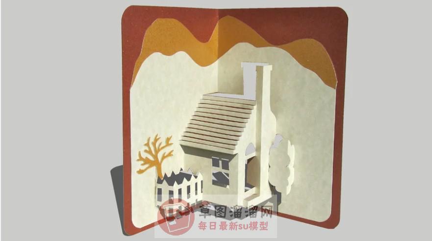 明信片装饰品SU模型