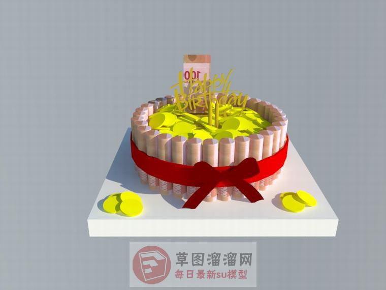 生日蛋糕SU模型