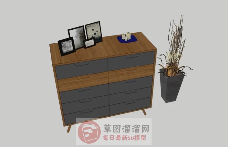 边桌柜装饰柜SU模型