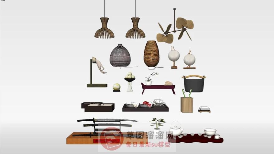 工艺品灯具武士刀SU模型