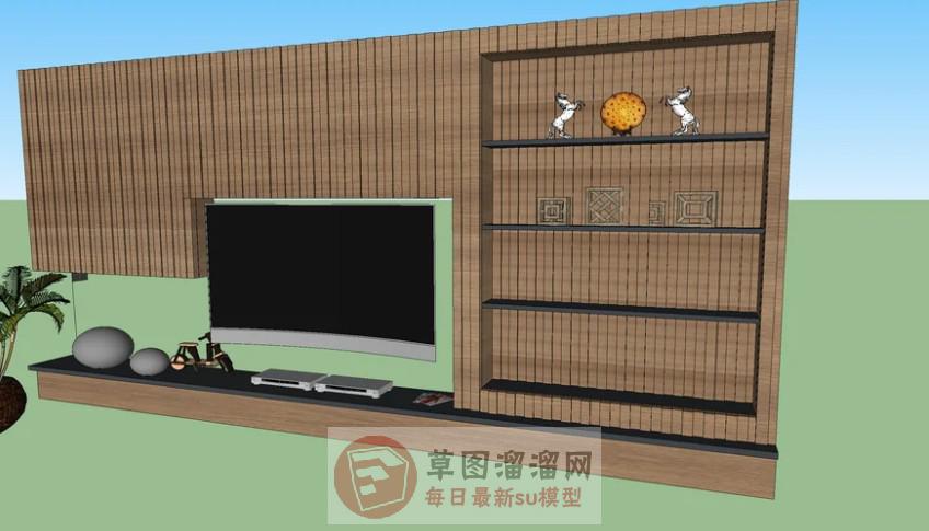电视柜电视机工艺品SU模型