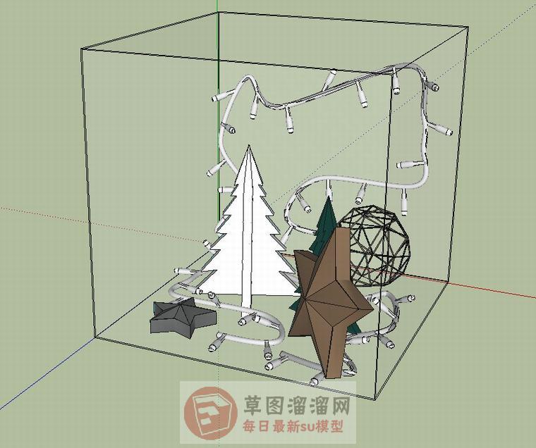 圣诞装饰品彩灯SU模型
