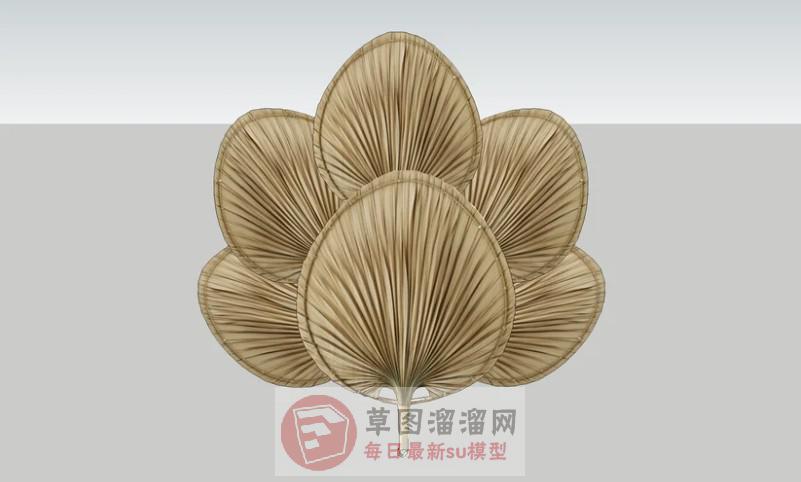 团扇墙饰品SU模型