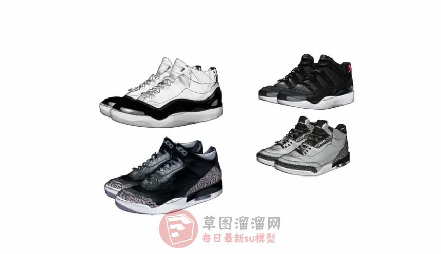 运动鞋跑鞋SU模型