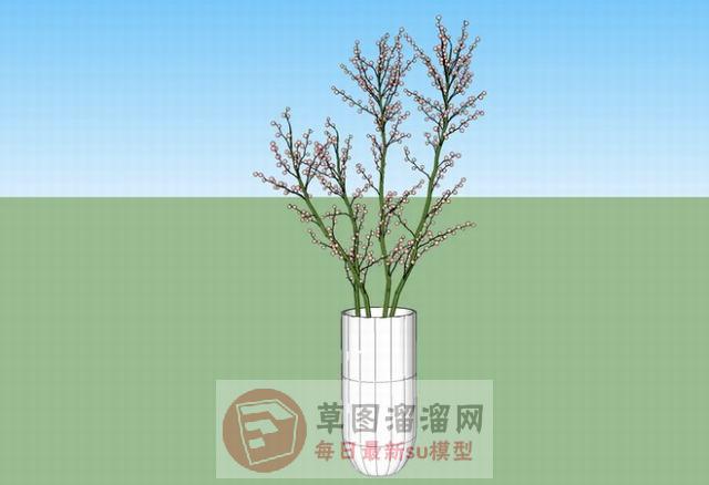 花瓶插花SU模型