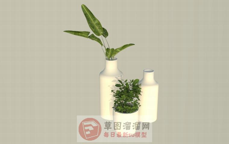 花瓶花盆装饰品SU模型