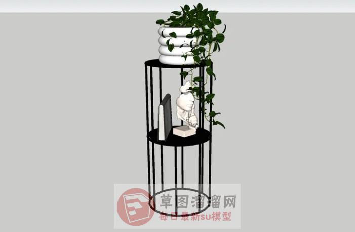 花架人头像工艺品SU模型