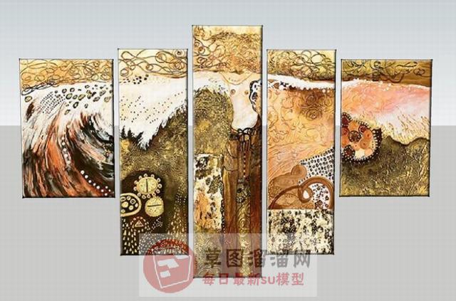 照片墙装饰画SU模型
