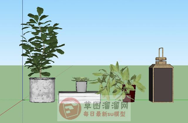 花盆装饰品SU模型