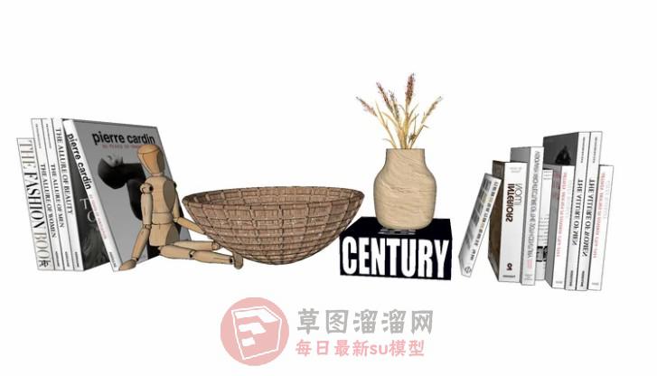 书本花瓶工艺品SU模型