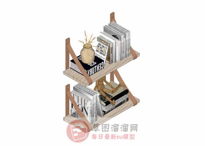 书本书架装饰架SU模型