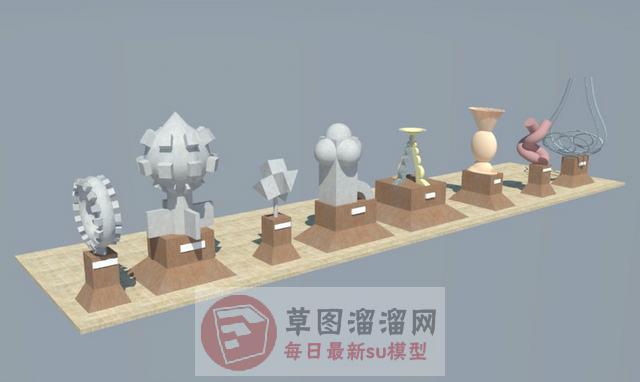 几何雕塑工艺品SU模型