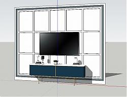 电视柜电视背景墙工艺品SU模型