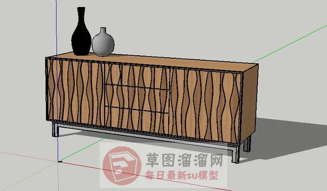 边桌柜花瓶SU模型