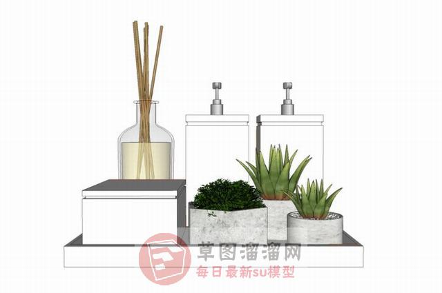 浴室花瓶装饰SU模型