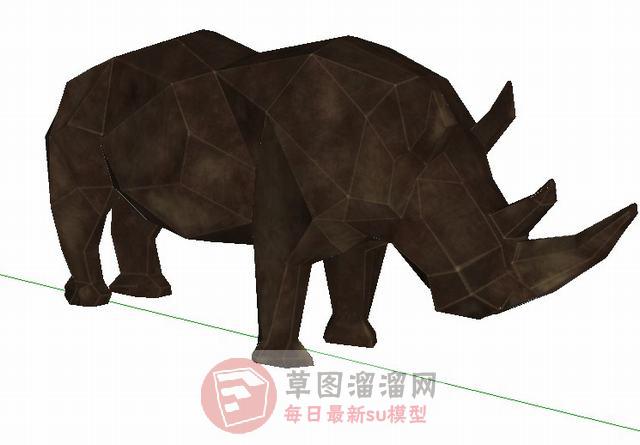 犀牛工艺品装饰品SU模型