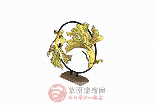 金鱼鲤鱼工艺品SU模型