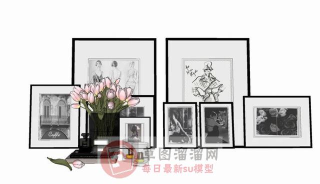 照片装饰画装饰品SU模型
