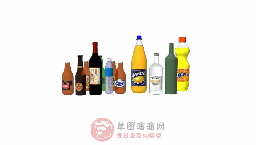 饮料酒瓶瓶子SU模型