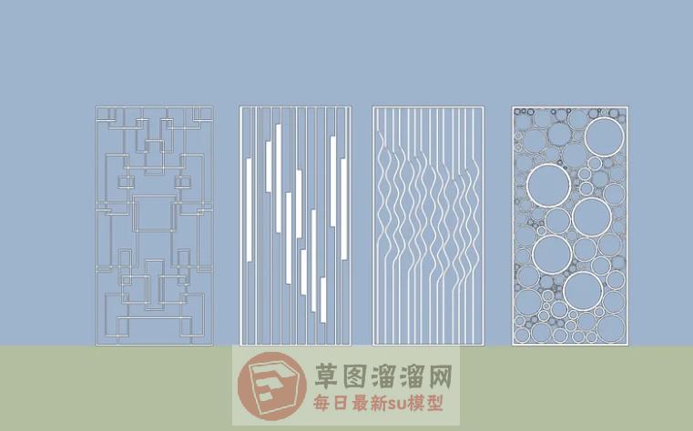 装饰板屏风隔断SU模型