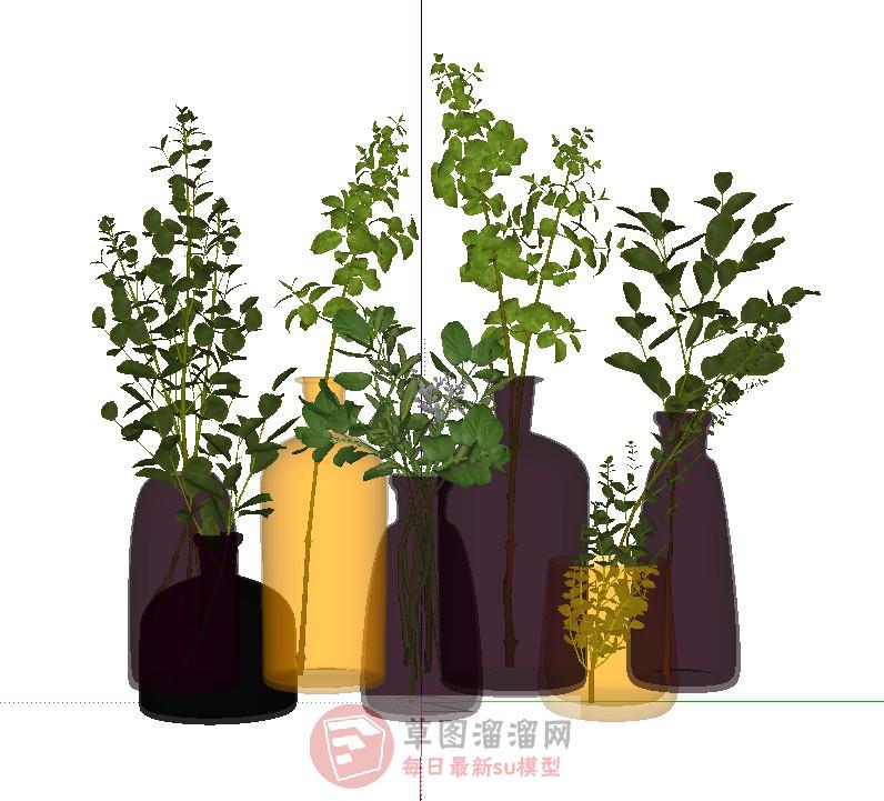 装饰品玻璃花瓶SU模型