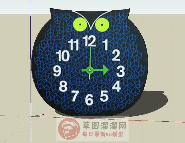 猫头鹰闹钟时钟SU模型