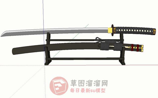 武士刀装饰品SU模型
