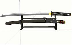 武士刀装饰品SU模型