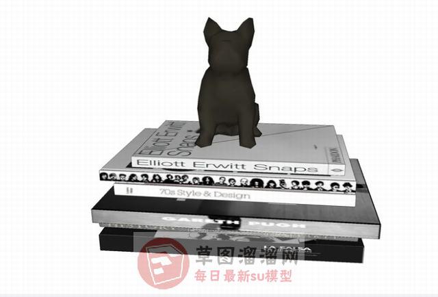 书本狗装饰品SU模型