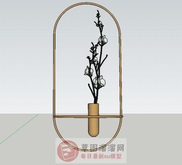 墙饰品花瓶SU模型