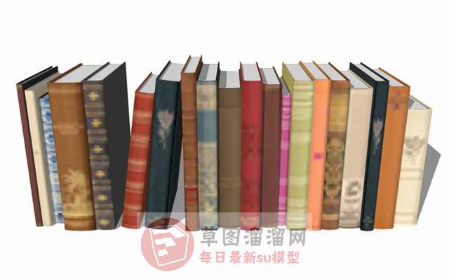书本装饰书籍SU模型