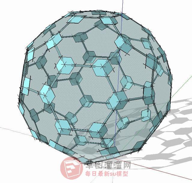 球形多面体水晶球SU模型