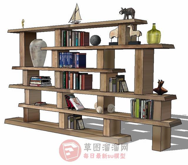 书架工艺品书本SU模型
