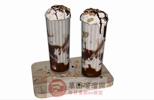 自制冰淇淋装饰品SU模型