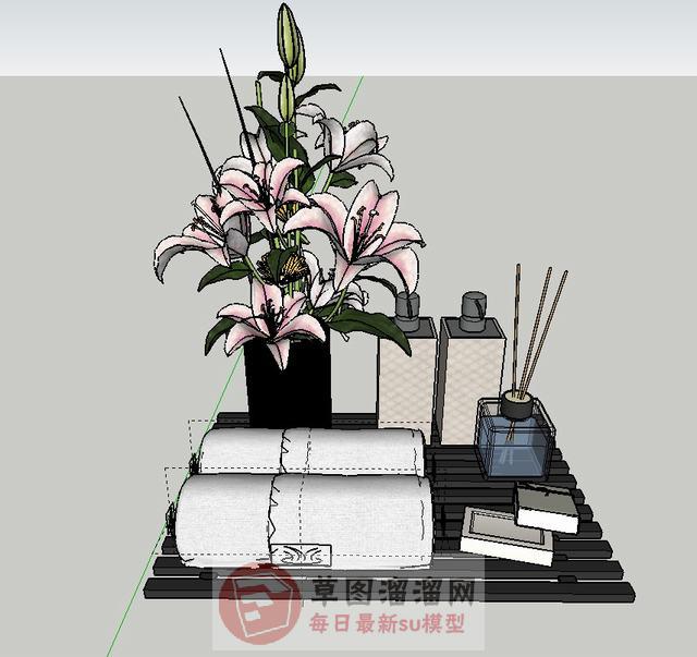 浴室摆件装饰品SU模型