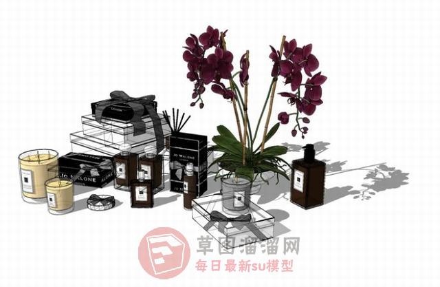 装饰品花瓶蜡烛灯SU模型