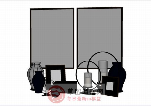 装饰品花瓶装饰画SU模型