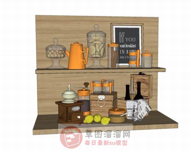 装饰品瓶子收纳盒SU模型
