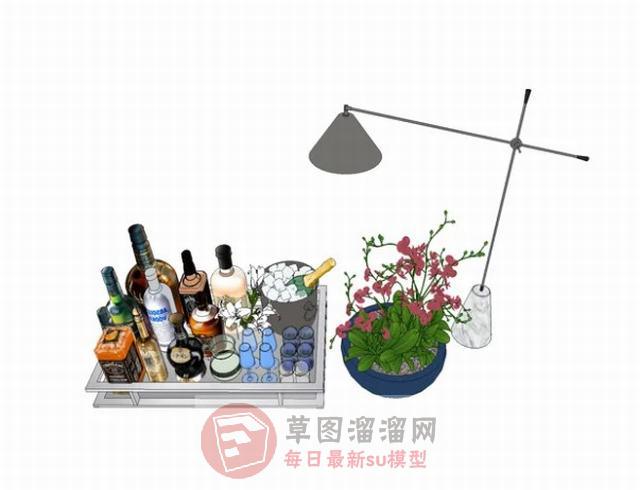 装饰品酒瓶瓶子SU模型