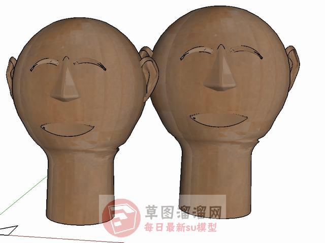 装饰人头工艺品SU模型