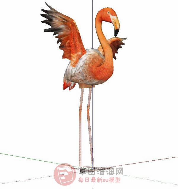 火烈鸟动物工艺品SU模型