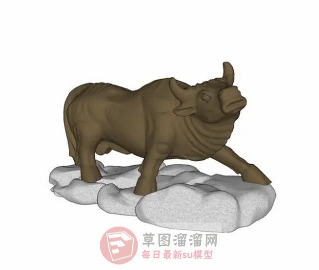 水牛牛雕塑牛SU模型