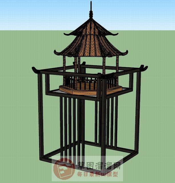 装饰亭子装饰品SU模型