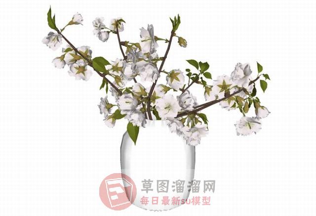 白色花瓶SU模型