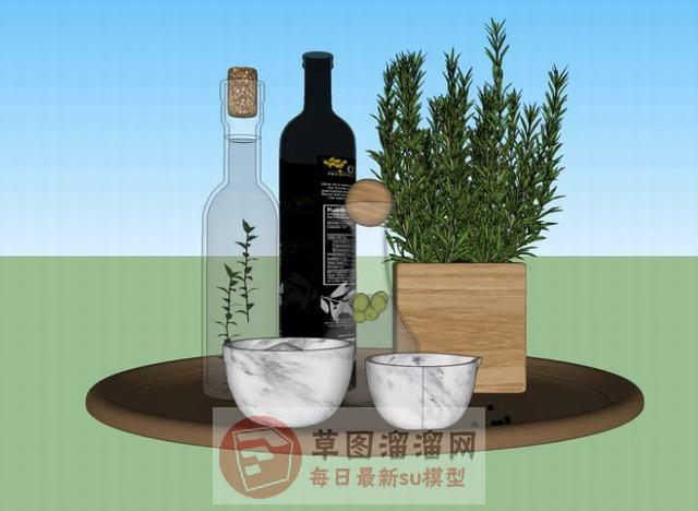 装饰酒瓶瓶子SU模型