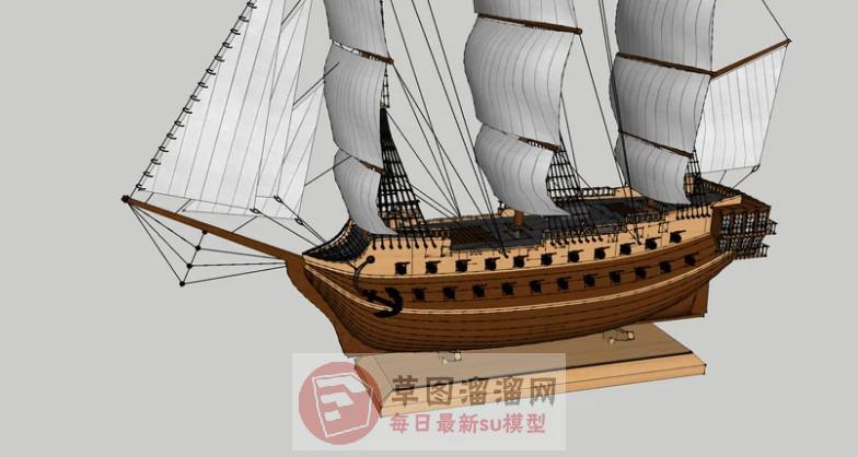 帆船工艺品摆件SU模型