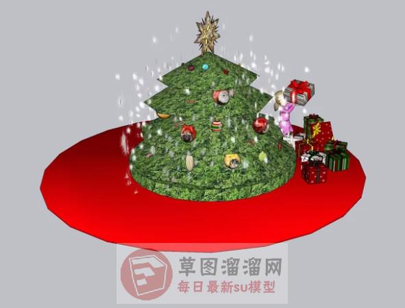 圣诞树装饰礼物SU模型
